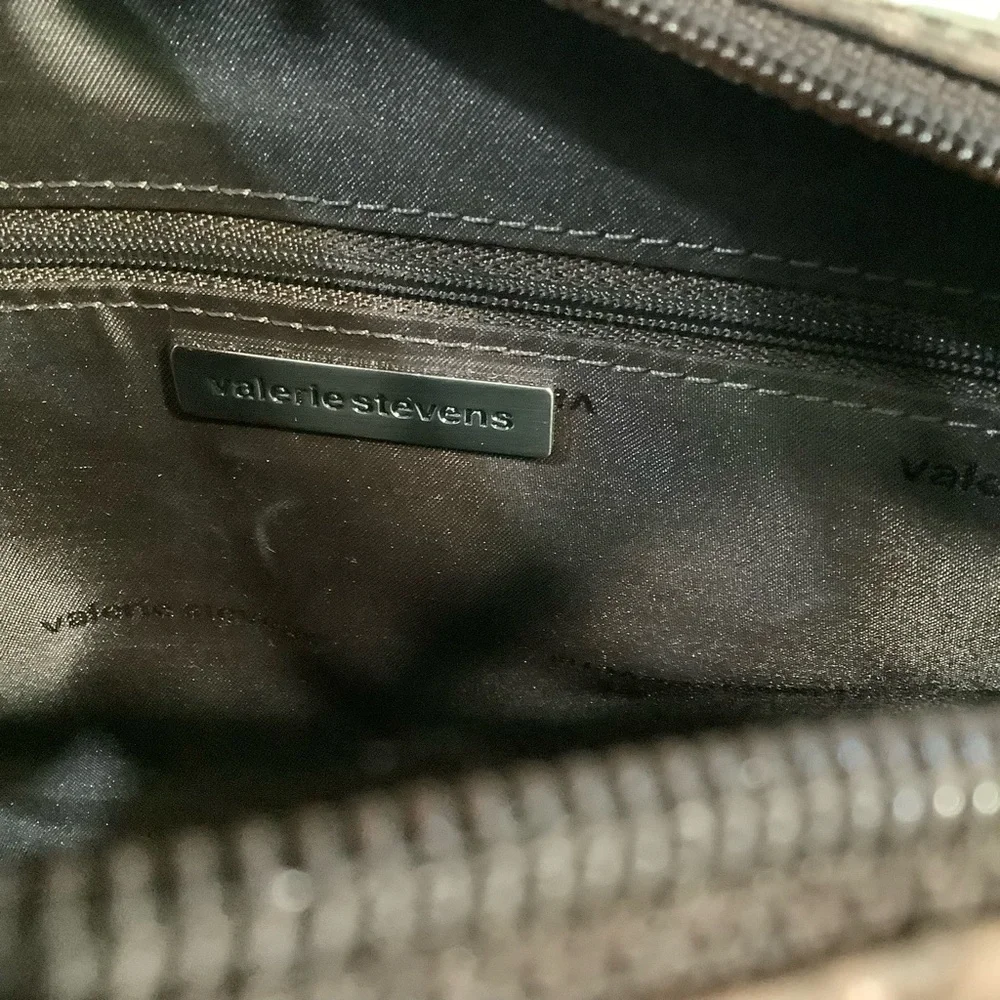 Valerie Stevens Vtg Genuine Leather Tooling Around Brown Embossed Handbag Rare - Picture 11 of 12